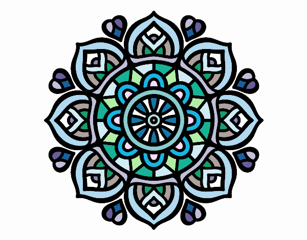 Dibujo Mandala para la concentración mental pintado por CLMAL