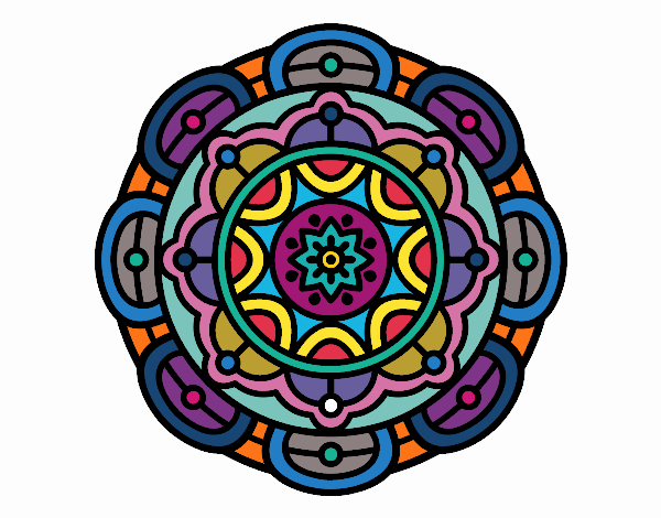 Dibujo Mandala para la relajación mental pintado por greti