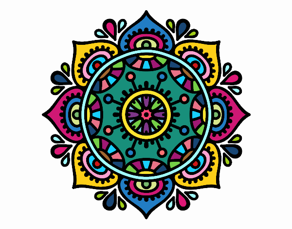 Dibujo Mandala para relajarse pintado por greti