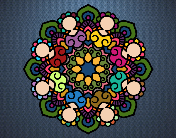 Dibujo Mandala reunión pintado por greti