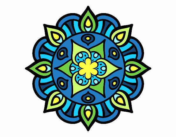 Dibujo Mandala vida vegetal pintado por Thumes