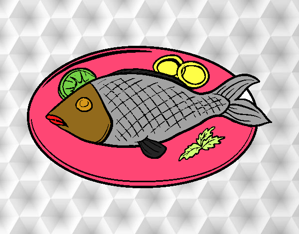 Dibujo Plato de pescado pintado por SC15