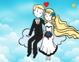 Dibujo Recién casados en una nube pintado por guillermob