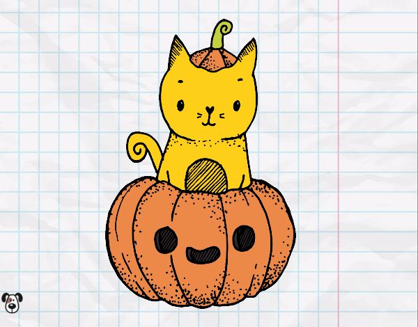 Dibujo Un gatito de Halloween pintado por minie03