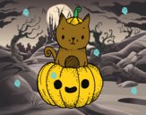 Dibujo Un gatito de Halloween pintado por 27122001