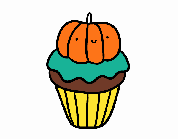 Dibujo Halloween cupcake pintado por cristal90