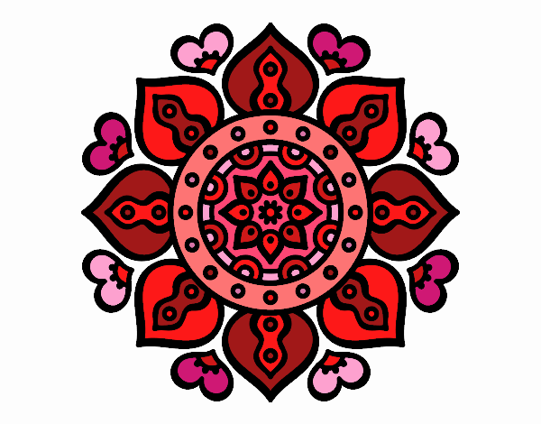 Dibujo Mandala corazones árabes pintado por LizzyB