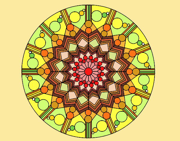 Dibujo Mandala flor con círculos pintado por LizzyB