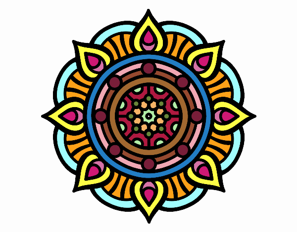 Dibujo Mandala puntos de fuego pintado por tigresalva