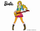 Dibujo Barbie guitarrista pintado por Basilisa 