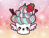 Dibujo Cupcake kawaii con fresa pintado por starmarco