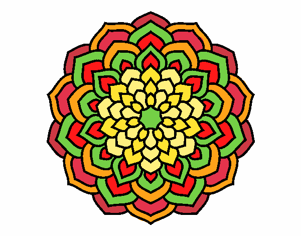 Dibujo Mandala pétalos de flor pintado por itsnadii
