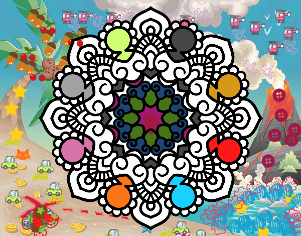 Dibujo Mandala reunión pintado por ricardo20Q