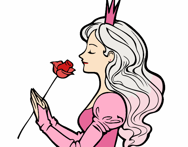 Dibujo Princesa y rosa pintado por itsnadii