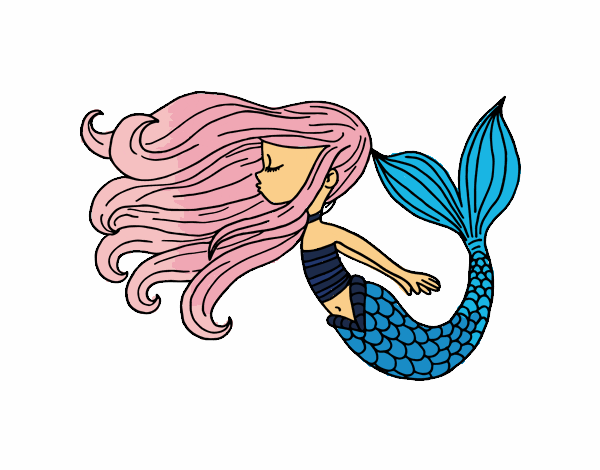 Dibujo Sirena flotando pintado por itsnadii