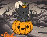 Dibujo Un gatito de Halloween pintado por michel123
