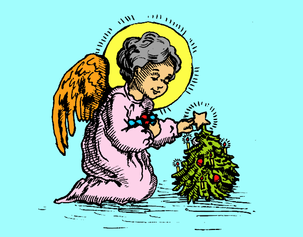 Dibujo Angelito navideño pintado por carlosvill