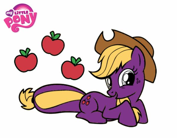 Dibujo Applejack y sus manzanas pintado por Berenicee