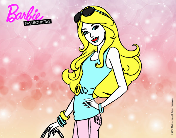 Dibujo Barbie casual pintado por hermanasmu