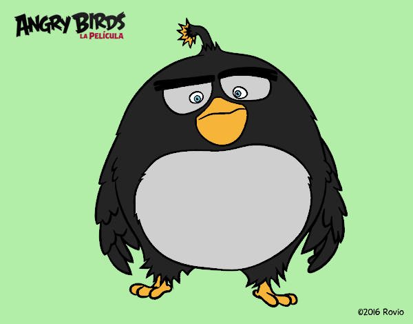 Dibujo Bomb de Angry Birds pintado por Raquel09