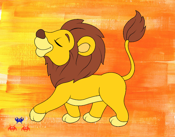 Dibujo Cachorro de león pintado por larulos