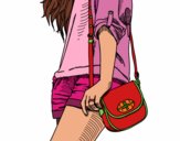 Dibujo Chica con bolso pintado por DaniGoart 
