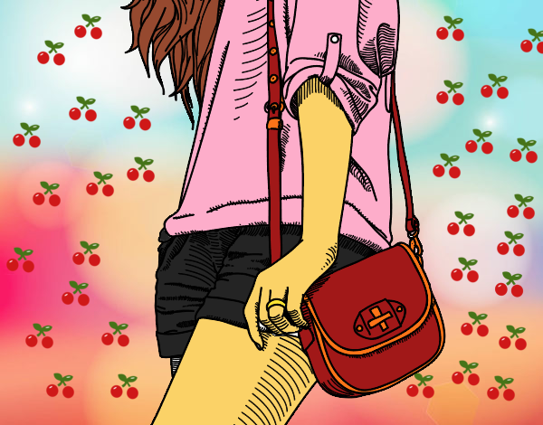 Dibujo Chica con bolso pintado por Nazaret_xs