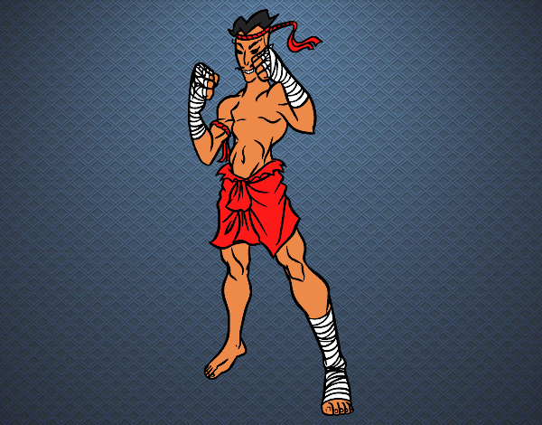 Dibujo Luchador de Muay Thai pintado por Socovos