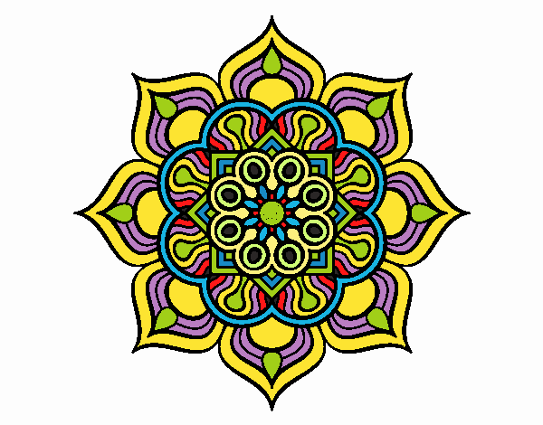 Dibujo Mandala flor de fuego pintado por belkmar
