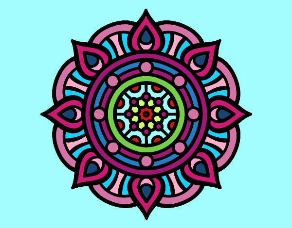 Dibujo Mandala puntos de fuego pintado por carito369