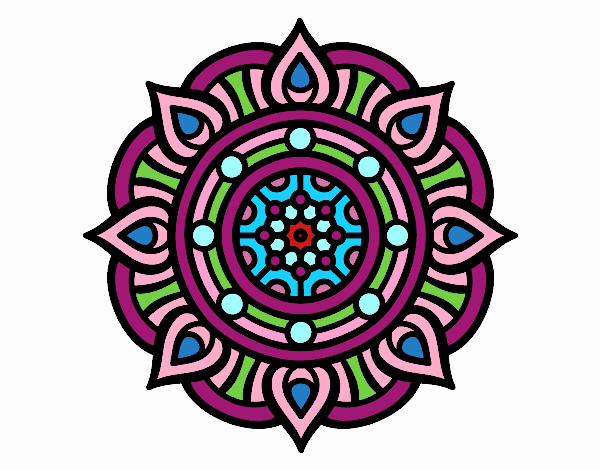 Dibujo Mandala puntos de fuego pintado por carito369