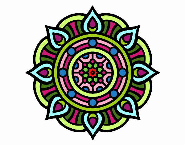 Dibujo Mandala puntos de fuego pintado por carito369