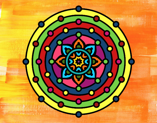 Dibujo Mandala sistema solar pintado por angel567