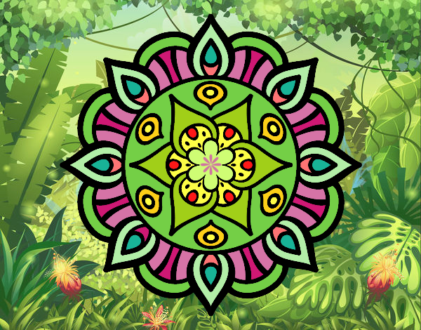 Dibujo Mandala vida vegetal pintado por hermanasmu