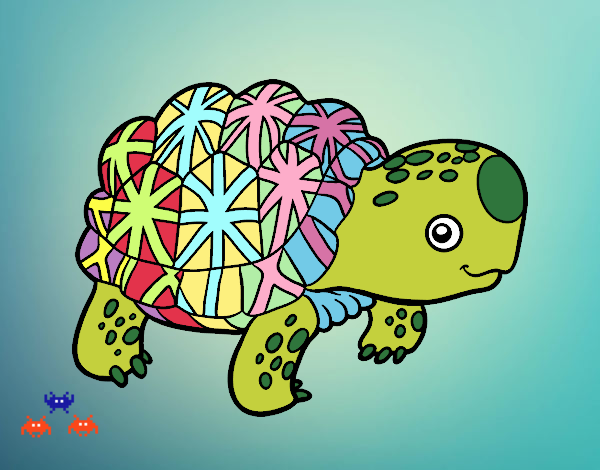 Dibujo Tortuga estrellada de la India pintado por larulos