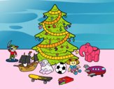 Dibujo Árbol de Navidad y juguetes pintado por AshlyMarLo