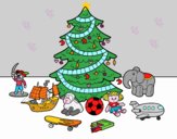 Dibujo Árbol de Navidad y juguetes pintado por jhaslitpms