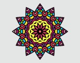 Dibujo Mandala estrella floral pintado por jhaslitpms