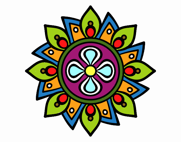 Dibujo Mandala flor sencilla pintado por Kapptan