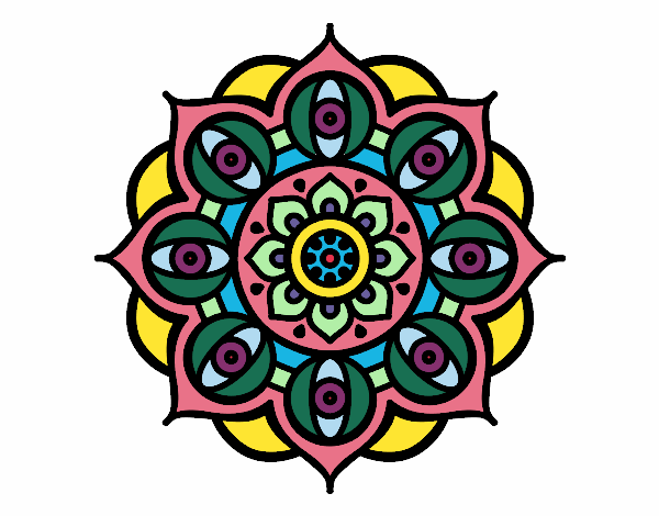Dibujo Mandala ojos abiertos pintado por AshlyMarLo