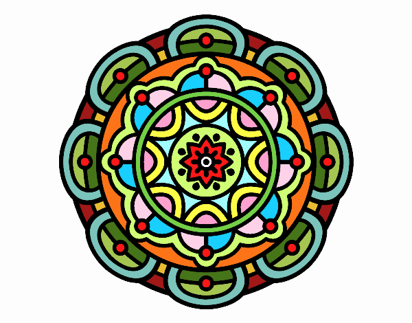 Dibujo Mandala para la relajación mental pintado por zegis