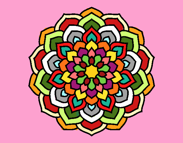 Dibujo Mandala pétalos de flor pintado por Laratrans