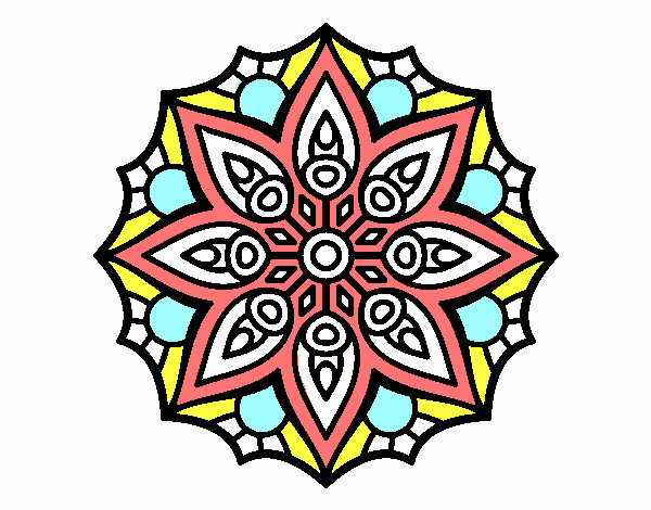 Dibujo Mandala simetría sencilla pintado por 56789