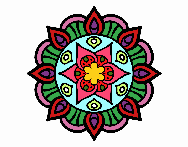 Dibujo Mandala vida vegetal pintado por yacaly