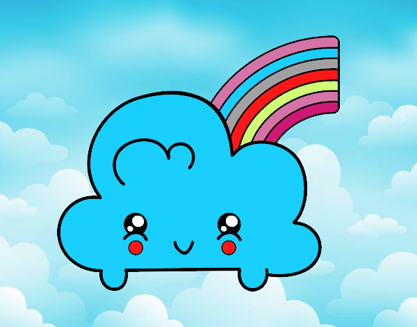 Dibujo Nube con arco iris kawaii pintado por RAMYMAIA55