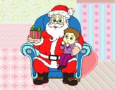 Dibujo Papá Noel y niño en Navidad pintado por MariaMc