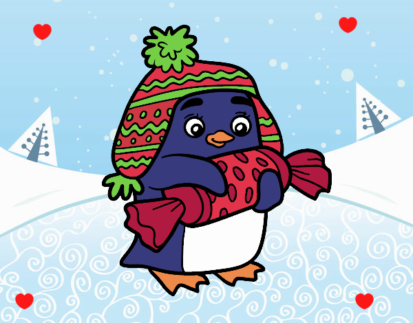 Dibujo Pingüino con caramelo pintado por RocioNayla