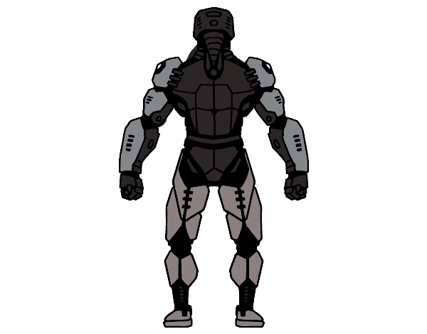 Robot luchador de espaldas