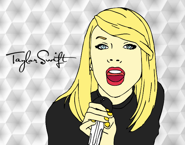 Dibujo Taylor Swift cantando pintado por RocioNayla