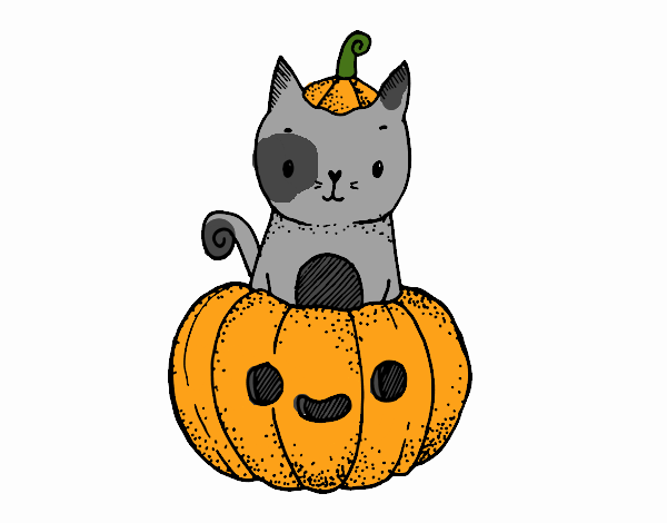 Dibujo Un gatito de Halloween pintado por MikuHats